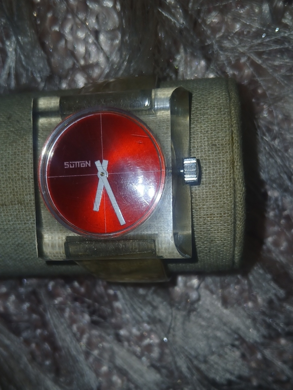 Sutton Lucite Vintage 70's Swiss Made Men's Watch Needs Battery